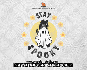 Stay Spooky Paw SVG, Funny Halloween SVG, Ghost SVG, Trick or Treat Png, Files for Cricut, Digital Downloads
