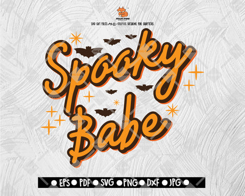 Spooky Babe svg, Spooky Vibes Funny Shirt Design SVG, Halloween Quote SVG, Halloween sublimation PNG, Halloween Gift, Funny Fall quote cut file for Cricut