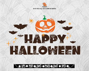 Happy Halloween V.2 SVG, Funny Kids Halloween SVG, Pumpkin SVG, Ghost Svg, Trick or Treat Png, Files for Cricut, Sublimation Designs Downloads