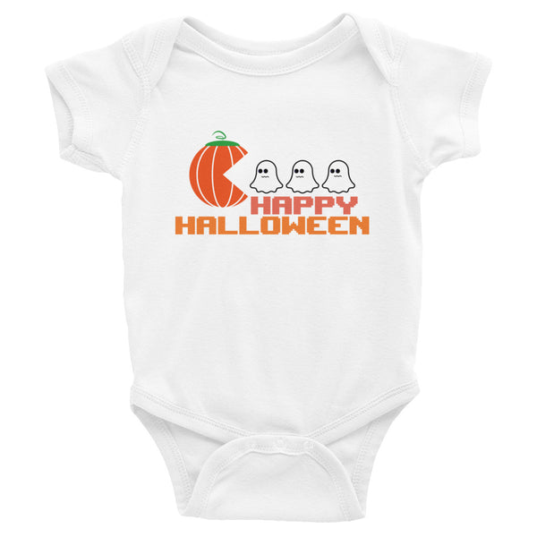Infant Bodysuit, baby bodysuit, Baby HAPPY HALLOWEEN Tshirt, Fall, Autumn, Halloween, fun halloween Rompers, trendy halloween