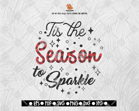 Tis The Season to Sparkle Merry Christmas Svg, Christmas Svg, Buffalo Plaid Svg, Merry Christmas Svg, Christmas Cut Files