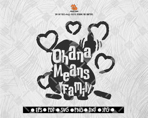 Ohana Mean Family SVG File Aloha SVG Silhouette Cut File Cricut Lilo and Stitch SvgDigital File Download