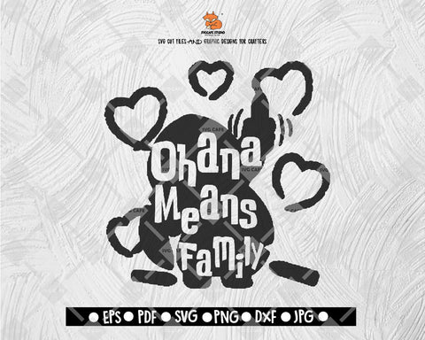 Ohana Mean Family SVG File Aloha SVG Silhouette Cut File Cricut Lilo and Stitch SvgDigital File Download