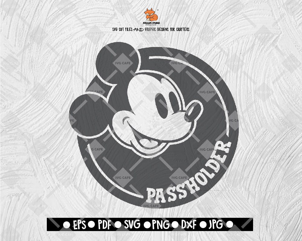 Mickey Disney Vintage passholder SVG Disney Digital File Download - DXF EPS PNG JEPG SVG PNG