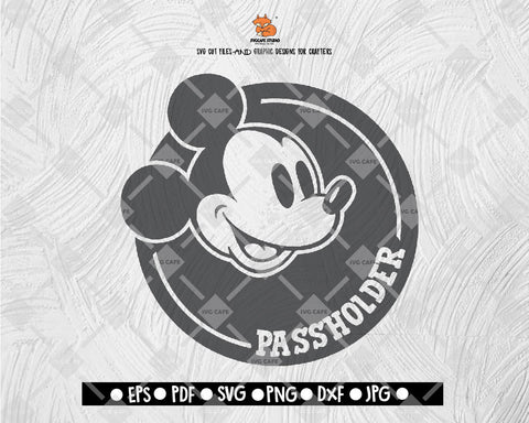 Mickey Disney Vintage passholder SVG Disney Digital File Download - DXF EPS PNG JEPG SVG PNG