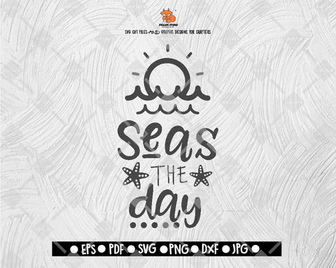 Seas The Day SVG File Aloha SVG Silhouette Cut File Cricut Beach SvgDigital File Download - DXF EPS PNG JEPG SVG PNG