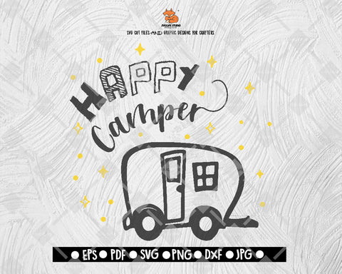 Happy camper svg, Camping svg, Travel svg, Camping quote svg, Camper svg, svg, cut files, silhouette cut files, SVG Camping Cut file Saying svg Digital File Download - DXF EPS PNG JEPG SVG PNG