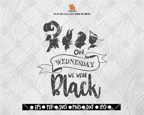 On Wednesdays We Wear Black SVG Disney Land Halloween Digital File Download