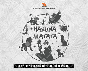 Lions King SVG, Hakuna Matata SVG, Disney SVG File Vector for Silhouette Cricut Cutting Machine Digital File Download 02 - DXF EPS PNG JEPG SVG PNG