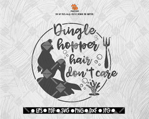 Dinglehopper Hair Don't Care SVG 02 File Mermaid Hair Don Care SVG Silhouette Cut File Cricut Digital File Download - DXF EPS PNG JEPG SVG PNG