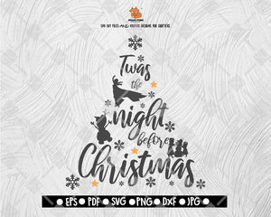 Twas The Night Before Christmas Elsa SVG File, Christmas Time DXF, Fall Vinyl Cutting File, Digital File Download - DXF EPS PNG JEPG SVG PNG