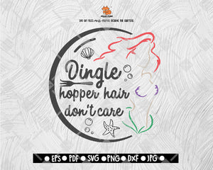 Dinglehopper Hair Don't Care SVG 03 File Mermaid Hair Don Care SVG Silhouette Cut File Cricut Digital File Download - DXF EPS PNG JEPG SVG PNG