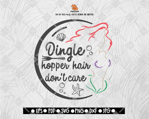 Dinglehopper Hair Don't Care SVG 03 File Mermaid Hair Don Care SVG Silhouette Cut File Cricut Digital File Download - DXF EPS PNG JEPG SVG PNG