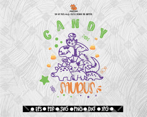 Candy Saurus Halloween SVG Dinosaur funny Halloween quote sayings Candy svg print cut file Cricut Silhouette Download SVG