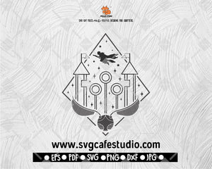 Golden snitch, Wizardry School Alumni svg, Broom svg, Wizard Svg, Halloween Svg, Witchy Svg File, Svg Files for Cricut