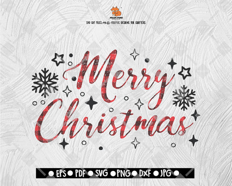 Merry Christmas Svg, Christmas Svg, Buffalo Plaid Svg, Merry Christmas Svg, Christmas Cut Files - SVG, PNG, EPS, JPG, DFX