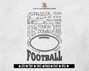Foot ball ,Touch Down SVG File, Thanksgiving Themed DXF, Fall Vinyl Cutting File, PNG Lettering Typography Digital File Download - DXF EPS PNG JEPG SVG PNG