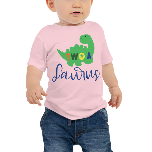 Two - A - Saurus - 2nd Second Birthday Dinosaur Shirt - 2 Years Old - Dinosaur Party - Dino Shirt - T Rex Birthday Shirt - Trendy Kids Shirt Baby Jersey Short Sleeve Tee