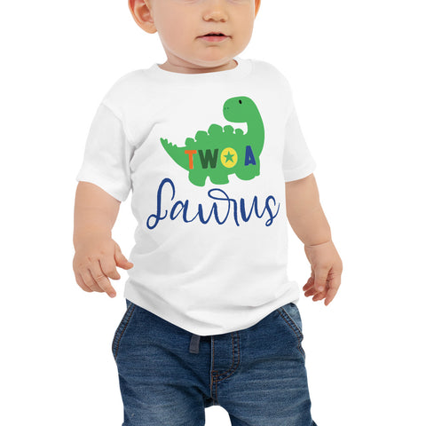 Two - A - Saurus - 2nd Second Birthday Dinosaur Shirt - 2 Years Old - Dinosaur Party - Dino Shirt - T Rex Birthday Shirt - Trendy Kids Shirt Baby Jersey Short Sleeve Tee