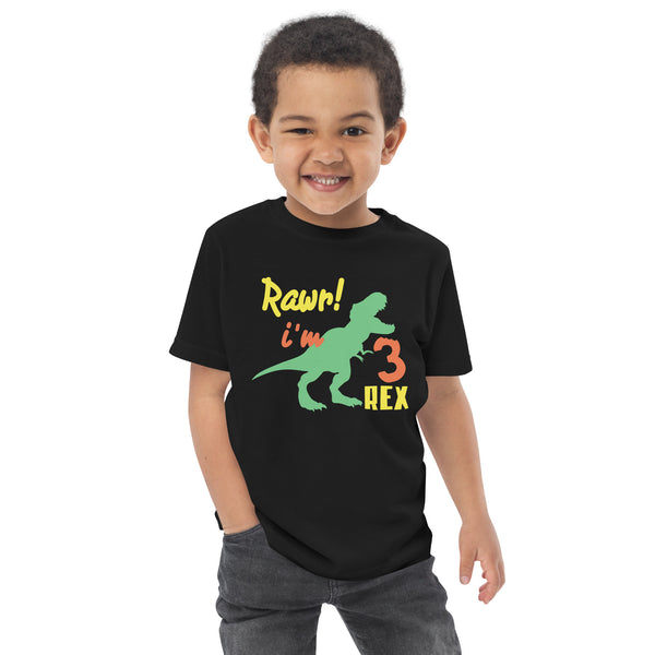 Rawr i'm Three Rex, Three years birthday shirt, Dinosaur, 3rd birthday T-shirt, Birthday boy T-shirt, Toddler jersey t-shirt