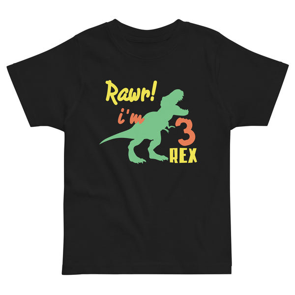 Rawr i'm Three Rex, Three years birthday shirt, Dinosaur, 3rd birthday T-shirt, Birthday boy T-shirt, Toddler jersey t-shirt