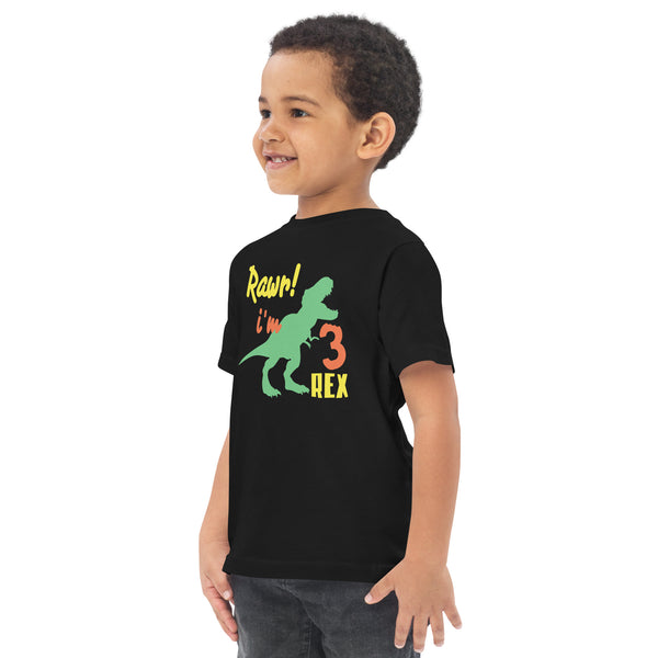 Rawr i'm Three Rex, Three years birthday shirt, Dinosaur, 3rd birthday T-shirt, Birthday boy T-shirt, Toddler jersey t-shirt