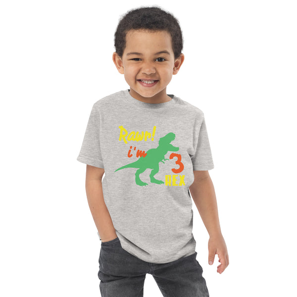 Rawr i'm Three Rex, Three years birthday shirt, Dinosaur, 3rd birthday T-shirt, Birthday boy T-shirt, Toddler jersey t-shirt