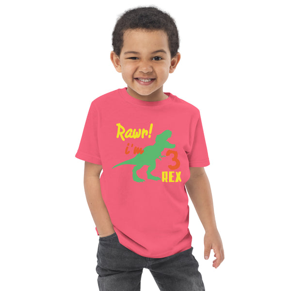 Rawr i'm Three Rex, Three years birthday shirt, Dinosaur, 3rd birthday T-shirt, Birthday boy T-shirt, Toddler jersey t-shirt
