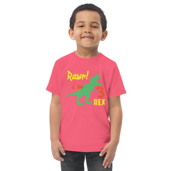 Rawr i'm Three Rex, Three years birthday shirt, Dinosaur, 3rd birthday T-shirt, Birthday boy T-shirt, Toddler jersey t-shirt