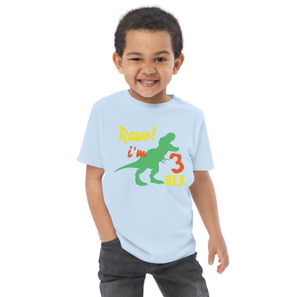 Rawr i'm Three Rex, Three years birthday shirt, Dinosaur, 3rd birthday T-shirt, Birthday boy T-shirt, Toddler jersey t-shirt