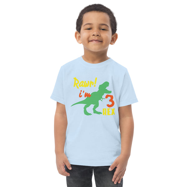 Rawr i'm Three Rex, Three years birthday shirt, Dinosaur, 3rd birthday T-shirt, Birthday boy T-shirt, Toddler jersey t-shirt