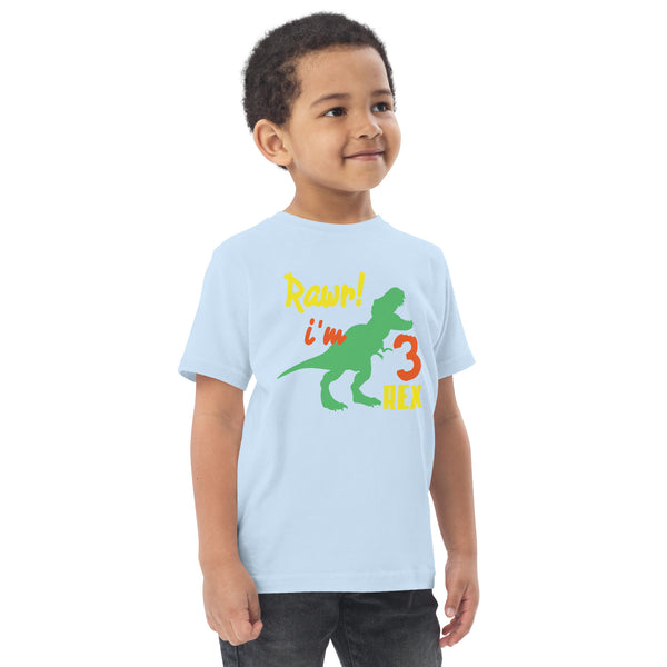Rawr i'm Three Rex, Three years birthday shirt, Dinosaur, 3rd birthday T-shirt, Birthday boy T-shirt, Toddler jersey t-shirt