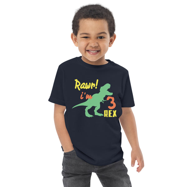 Rawr i'm Three Rex, Three years birthday shirt, Dinosaur, 3rd birthday T-shirt, Birthday boy T-shirt, Toddler jersey t-shirt
