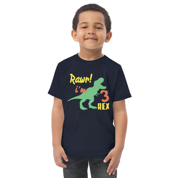 Rawr i'm Three Rex, Three years birthday shirt, Dinosaur, 3rd birthday T-shirt, Birthday boy T-shirt, Toddler jersey t-shirt