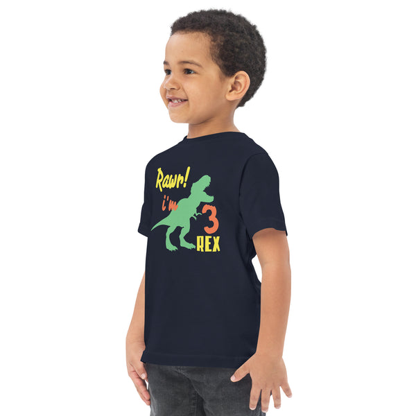 Rawr i'm Three Rex, Three years birthday shirt, Dinosaur, 3rd birthday T-shirt, Birthday boy T-shirt, Toddler jersey t-shirt