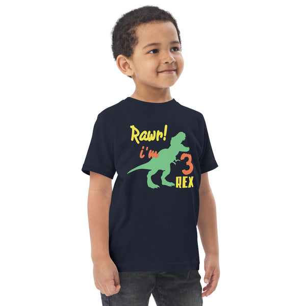 Rawr i'm Three Rex, Three years birthday shirt, Dinosaur, 3rd birthday T-shirt, Birthday boy T-shirt, Toddler jersey t-shirt