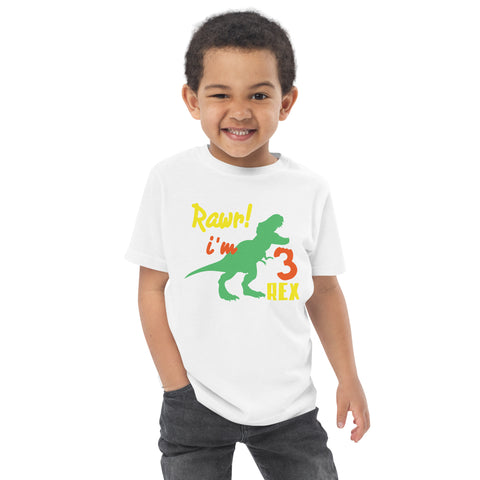 Rawr i'm Three Rex, Three years birthday shirt, Dinosaur, 3rd birthday T-shirt, Birthday boy T-shirt, Toddler jersey t-shirt