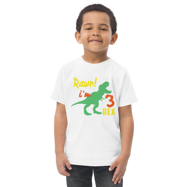 Rawr i'm Three Rex, Three years birthday shirt, Dinosaur, 3rd birthday T-shirt, Birthday boy T-shirt, Toddler jersey t-shirt