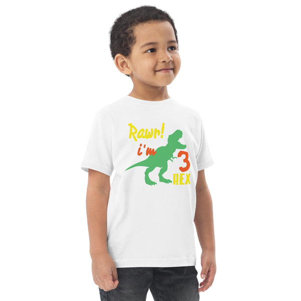 Rawr i'm Three Rex, Three years birthday shirt, Dinosaur, 3rd birthday T-shirt, Birthday boy T-shirt, Toddler jersey t-shirt